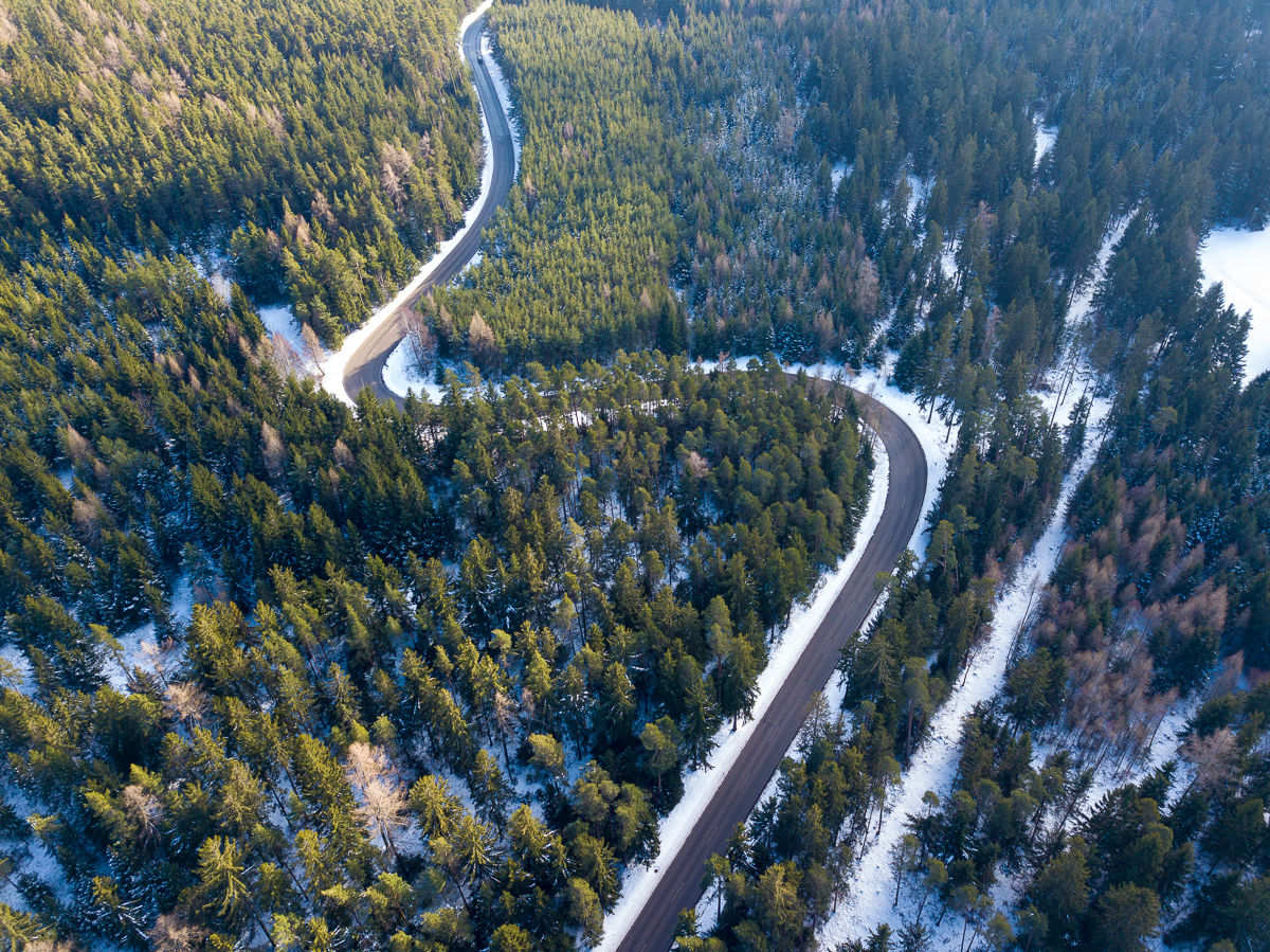 kurven winter luftbild